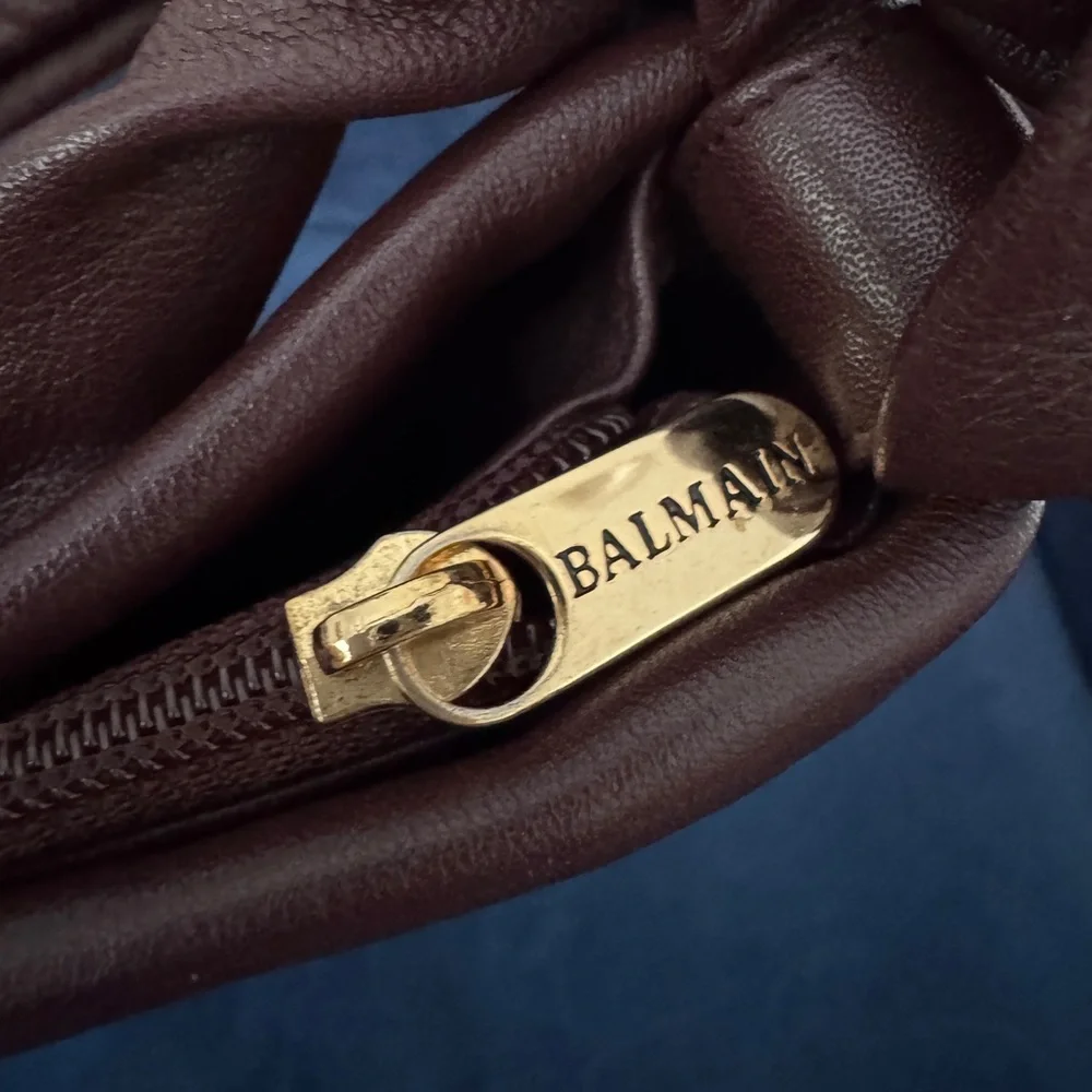 Rare Pierre Balmain Vintage‎ Dark Chocolate Brown suede Hobo Bag